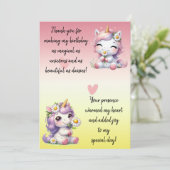 ユニコーンとデイジー、誕生日パーティーありがとう サンキューカード (スタンド正面)