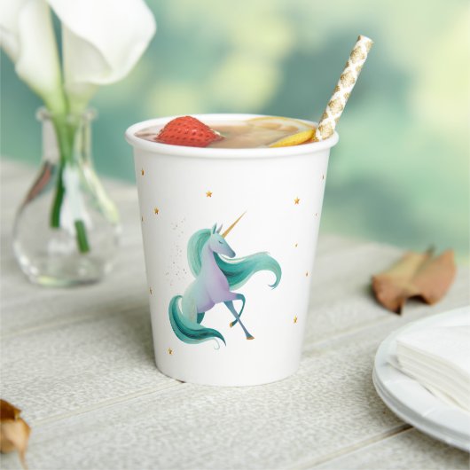 ユニコーンとドラゴンの紙コップ – ファンタジーパーティー 紙コップ (インサイチュ)