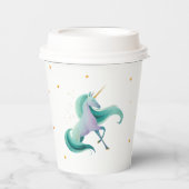 ユニコーンとドラゴンの紙コップ – ファンタジーパーティー 紙コップ (正面)