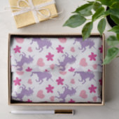 ユニコーンとハートパターン 薄葉紙 (ギフト)