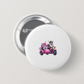 ユニコーンとバイキングがバイクに乗る メンズ レディース K 缶バッジ (正面&裏面)