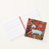 ユニコーンとファンタジーの花,フローラモチフモノグラム ノートブック (内部)