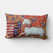 ユニコーンとファンタジーの花，フローラモチフモノグラム ランバークッション (裏面)