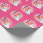 ユニコーンとプリンセスと城文字Kモノグラム ラッピングペーパー (角)