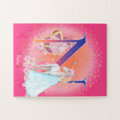 ユニコーンとプリンセスと城文字Nモノグラム ジグソーパズル (横)