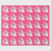 ユニコーンとプリンセスと城文字Nモノグラム ラッピングペーパー (フラット)