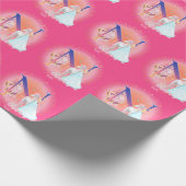 ユニコーンとプリンセスと城文字Nモノグラム ラッピングペーパー (角)