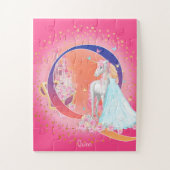 ユニコーンとプリンセスと城文字Qモノグラム ジグソーパズル (縦)