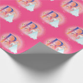 ユニコーンとプリンセスと城文字Rモノグラム ラッピングペーパー (角)