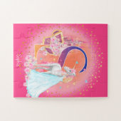 ユニコーンとプリンセスと城文字Sモノグラム ジグソーパズル (横)