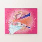 ユニコーンとプリンセスと城文字Vモノグラム ジグソーパズル (横)