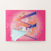 ユニコーンとプリンセスと城文字Wモノグラム ジグソーパズル (横)