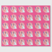 ユニコーンとプリンセスと城文字Wモノグラム ラッピングペーパー (フラット)