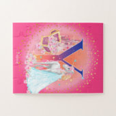 ユニコーンとプリンセスと城文字Yモノグラム ジグソーパズル (横)