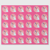 ユニコーンとプリンセスの城のレターXモノグラム ラッピングペーパー (フラット)