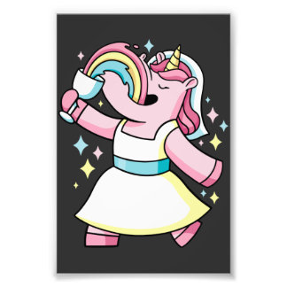 ユニコーンとレインボウ フォトプリント           