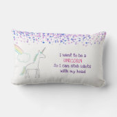 ユニコーンとレインボーと紙吹雪おもしろいことわざ ランバークッション (裏面)