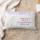 ユニコーンとレインボーと紙吹雪おもしろいことわざ ランバークッション (ブランケット)