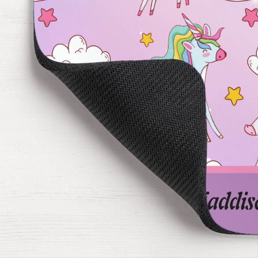 ユニコーンとレインボーカスタマイズ マウスパッド (コーナー)