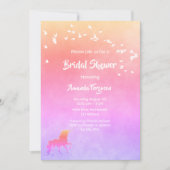 ユニコーンとレインボーカラーブライダルシャワー 招待状 (正面)