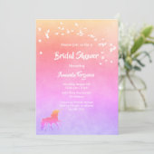 ユニコーンとレインボーカラーブライダルシャワー 招待状 (スタンド正面)