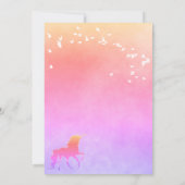 ユニコーンとレインボーカラーブライダルシャワー 招待状 (裏面)