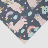 ユニコーンとレインボーズブルーピンクの女の子パターンキッド 薄葉紙 (詳細)