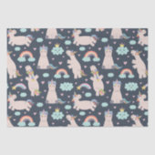 ユニコーンとレインボーズブルーピンクの女の子パターンキッド 薄葉紙 (正面)