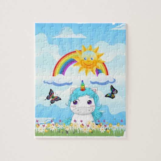 ユニコーンとレインボーパズル ジグソーパズル (縦)