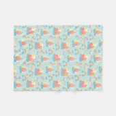 ユニコーンとレインボーパターン フリースブランケット (正面(横))