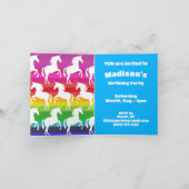 ユニコーンとレインボーパーソナライズされた 招待状 (内部)