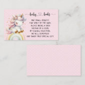 ユニコーンとレインボーベビーシャワーI誕生日 エンクロージャーカード (正面/裏面)