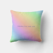 ユニコーンとレインボー誕生日枕の名前 クッション (裏面)