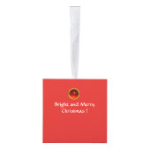 ユニコーンとレディの遊オルガン赤いクリスマス キューブオーナメント (右)