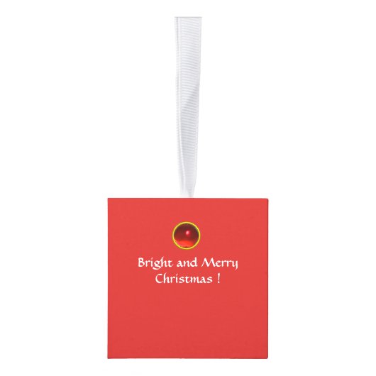 ユニコーンとレディの遊オルガン赤いクリスマス キューブオーナメント (右)