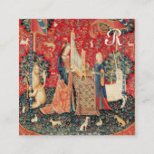 ユニコーンとレディ遊のオルガン，フローラの羊皮紙 スクエア名刺 (裏面)