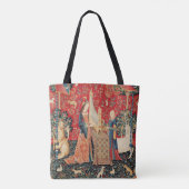 ユニコーンとレディ遊のオルガン、動物の赤い緑 トートバッグ (裏面)