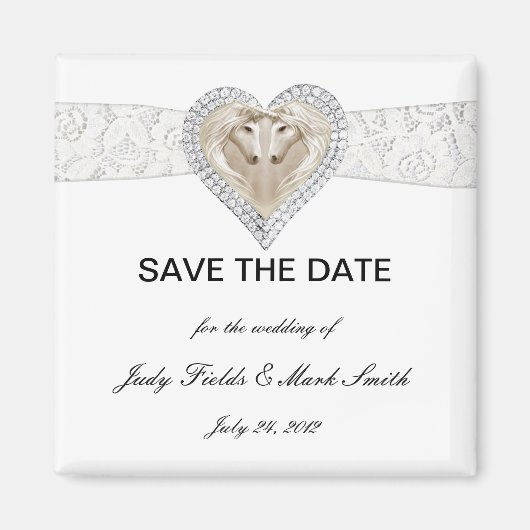 ユニコーンとレースで日付の磁石を救う マグネット (正面)