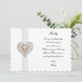 ユニコーンとレースのウェディングメイドオブオナーカード 招待状 (スタンド正面)