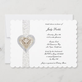 ユニコーンとレースのブライダルシャワーの招待 招待状