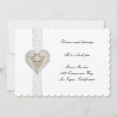 ユニコーンとレースの結婚式の受付カード 招待状 (正面)