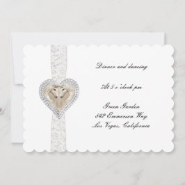 ユニコーンとレースの結婚式の受付カード 招待状