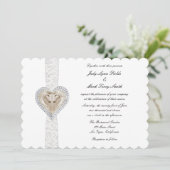 ユニコーンとレースの結婚式招待状 招待状 (スタンド正面)