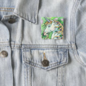 ユニコーンとヴィオレット、ファンタジー馬ボタンピン 缶バッジ (インサイチュ)