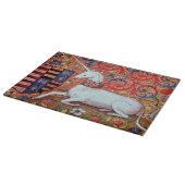 ユニコーンと中世ファンタジーの花,フローラモチーフ カッティングボード (角)