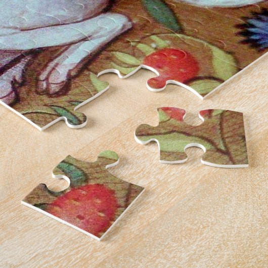 ユニコーンと中世ファンタジーの花，フローラモチーフ ジグソーパズル (側面)