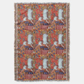 ユニコーンと中世ファンタジーの花,フローラモチーフ スローブランケット (正面縦)