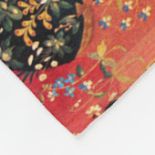 ユニコーンと中世ファンタジーの花,フローラモチーフ フリースブランケット (角)