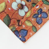 ユニコーンと中世ファンタジーの花,フローラモチーフ フリースブランケット (角)