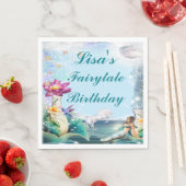 ユニコーンと人魚の誕生日パーティー スタンダードランチョンナプキン (インサイチュ)